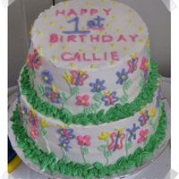 Callie's First Birthday! Did this cake for a friend of mine. Her little girl was turning one, and she saw a cake on here that she liked. I changed it up a bit, but...