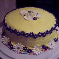 Not Very Babyish! Technically, this was for a baby shower, but my friend who hosted the shower didn't want baby stuff on it. She requested flowers, so...