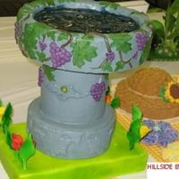 Bird Bath Cake This is my Bird Bath cake I entered in the MD cake show last weekend I got 3rd out of 5 their. It is all made of fondant.