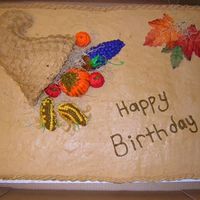 Cornucopia This is a cake my sister and I did for a lady at her work. We were literally up all night! I think I went home around 5:00 in the morning!...