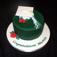 Garces Graduation Cake I made two of these for two different girls from the same school. I airbrushed them green, so my whole house is green, due to the...