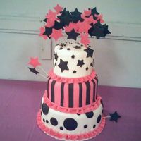 Alyssa's 16Th Birthday Cake MMF. Transported cake in 3 pieces. Put together at the party. The room was so cold we had to microwave the fondant to finish the ruffle.