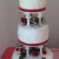 Branham Wedding Cake A wedding cake of many of my first. 1st time I have stacked a cake using seperator plates and columns, 1st time I have covered an entire...