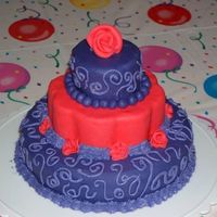 Pink & Purple Birthday Cake 