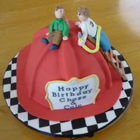 Fireman's Helmet Almond Pound cake with Fondant and GP accents