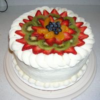 Fruit Cake Cake with fresh fruit for my grandmother's birthday.