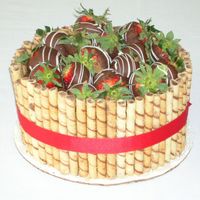 Chocolate Strawberry Basket Chocolate covered strawberry cake inspired by several other users on CC.