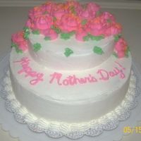 Ouda's Mother's Day Cake 10" and 6" Iced and decorated in BCD. I made this for my stepmother for Mother's Day.