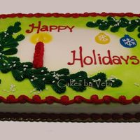 Winter Lights 1/2 cake with simple Chrismas design (takes but 5 min to decorate whole cake)