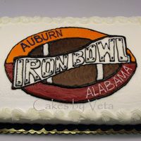 Iron Bowl Alabama 1/2 cake decorated for Iron Bowl game (Alabama-Auburn game )