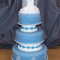 Wedgewood Inspiration This si a cake I did for a wedding demoat Michaels. It's a 10", 8" and 6" with seprations all stacked together. The...