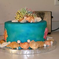Under The Sea Theme This is a cake that I did for s project class that I am teaching in April. The cake uses fondant, airbrushing, molded gumpaste, hand...