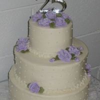 25Th Anniversary Cake This is a stacked 12, 10 and 6 inch layer butter cake with cream cheese icing. It's my first "wedding" cake which was made...