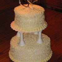 My Parents 45Th Anniversary The top tier is a yellow cake with cream cheese icing and the bottom tier is chocolate cake with buttercream icing. The creem cheese got...