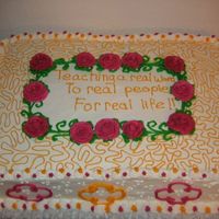 Pastor Retirement This cake was to feed 150 people at a pastors retirement party and it weighted 30 lbs and we had to carry it up 3 flights of stairs. that...