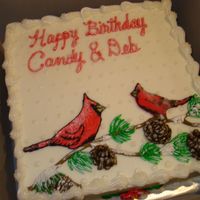 Winter Birthday Cardinal Cake 