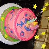 Tinkerbell Cake Tinkerbell Cake for little girl's 4th bday. Chocolate cake w/ chocolate mousse filling, crusting cream cheese buttercream frosting &...