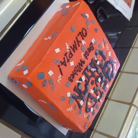 Graduation Cake Requested cake to look like invitation. One layer of red velvet cake, one layer WASC, Vanilla mousse filling, crusting cream cheese...