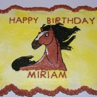 Spirit Cupcake Cake All done in B/C. Spirit is a FBCT except for the mane and tail.