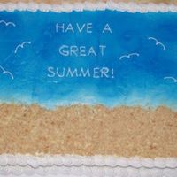 Beach Sheet Cake Cake for the end of the year party at work. All done in B/C except for the NIlla Wafer sand.