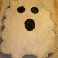 Ghost Cupcake Cake Done for my daughter's dance studio party. All done in B/C.