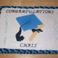 Graduation Sheet Cake All done in B/C. Done to match the school colors.