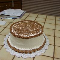 Practice Cake Practice cake from class 1, course 3. I think I like the Sota/cornelli lace techniques!Devil's food chocolate with vanilla/chocolate...