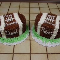 Football Birthday These cakes were for my two nephew's birthdays. This is my first attempt at a star decorated cake. I used the two oval pans from the...