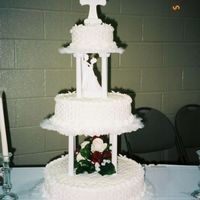 Our Wedding Cake white cake with basketweave buttercream