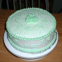 St. Patricks Day Practice Cake This is another practice cake that I just got done with. It is a Pistachio Nut Cake with buttercream icing, done all in green, just in time...