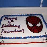 Spiderman Marble cake with oreo filling. Iced in buttercream with FBCT spiderman.