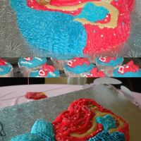 Mermaid Cake For my daughter's 4th birthday. She saw moxey2000s mermaid cake on CC and wanted one just like it, but with a blue tail. Cake is made...