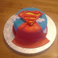 Superman This is a 6inch dark chocolate cake for my son's b-day