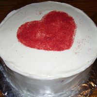 Cream Cheese Heart 9" round 2 layer, red velvet cake, creamcheese icing