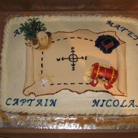 Pirates Of The Caribbean This cake is Buttercream. The map is made out of Fondant. Forgot to put the Pirate Ship on Right upper hand corner. But I think it still...