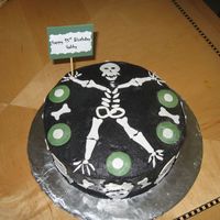 Skull Cake This cake was for a 15 year old boy that was into Skulls. Cake is made out of Buttercream. Decorations are made out of Fondant.