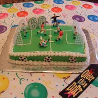 Soccer Cake - Skip This was for my Uncle's 60th Birthday, he coaches soccer.[Buttercream]