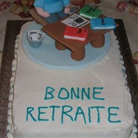 A Retirement Cake For My Dad! My dad retired after 35 years as a career counselor in high school. This was his retirement cake I made for family. The figure represents...