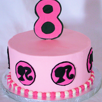 Barbie Girl Cake 8" round cake with BC icing and fondant accents. Gumpaste #8