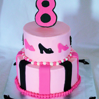 Fashion Cake BC icing with fondant accents - number 8 is gumpaste... cake is 6" and 8"
