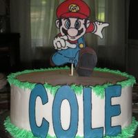 Mario Birthday Cake White cake buttercream icing, Mario and COLE chocolate transfers