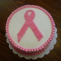 Race For The Cure This was a double layer 8 inch cake. All bc icing.