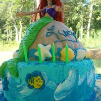 Mermaid Cake First time to use dome cake pan! Whew. Choco MMF covered to look like a rock. Mermaid tail is also MMF. Thank you to this site for...