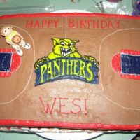 Basketball Court Cake This cake is chocolate with cream cheese filling, BC icing. Little boy and backboard are gumpaste, net is from a spiderman toy---I tried...
