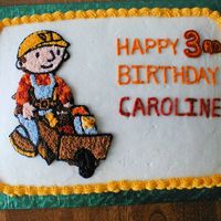 Bob The Builder This was the first cake I tried a buttercream transfer on.