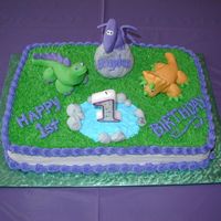 Dinosuars This was the first cake I made after taking my first cake decorating class. It was for my son's birthday.