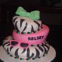 3 Tier Topsy Turvy White cake, covered in BC @ 1st. I put the whole cake in the freezer and took it out hours later. The cake started sweating, and the zebra...