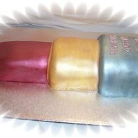 Lipstick Cake Chocolate cake covered in rolled fondant