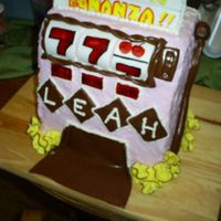Slot Machine Birthday Cake Made this for my mom's 77th birthday. She loves the slot machines and used to go with her sisters to Atlantic City on a regular basis...