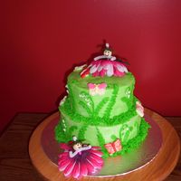 Fairy Garden I made this cake for our school's Funfair day so they could raffle it off - my daughter made the fairies for me out of pipecleaners...